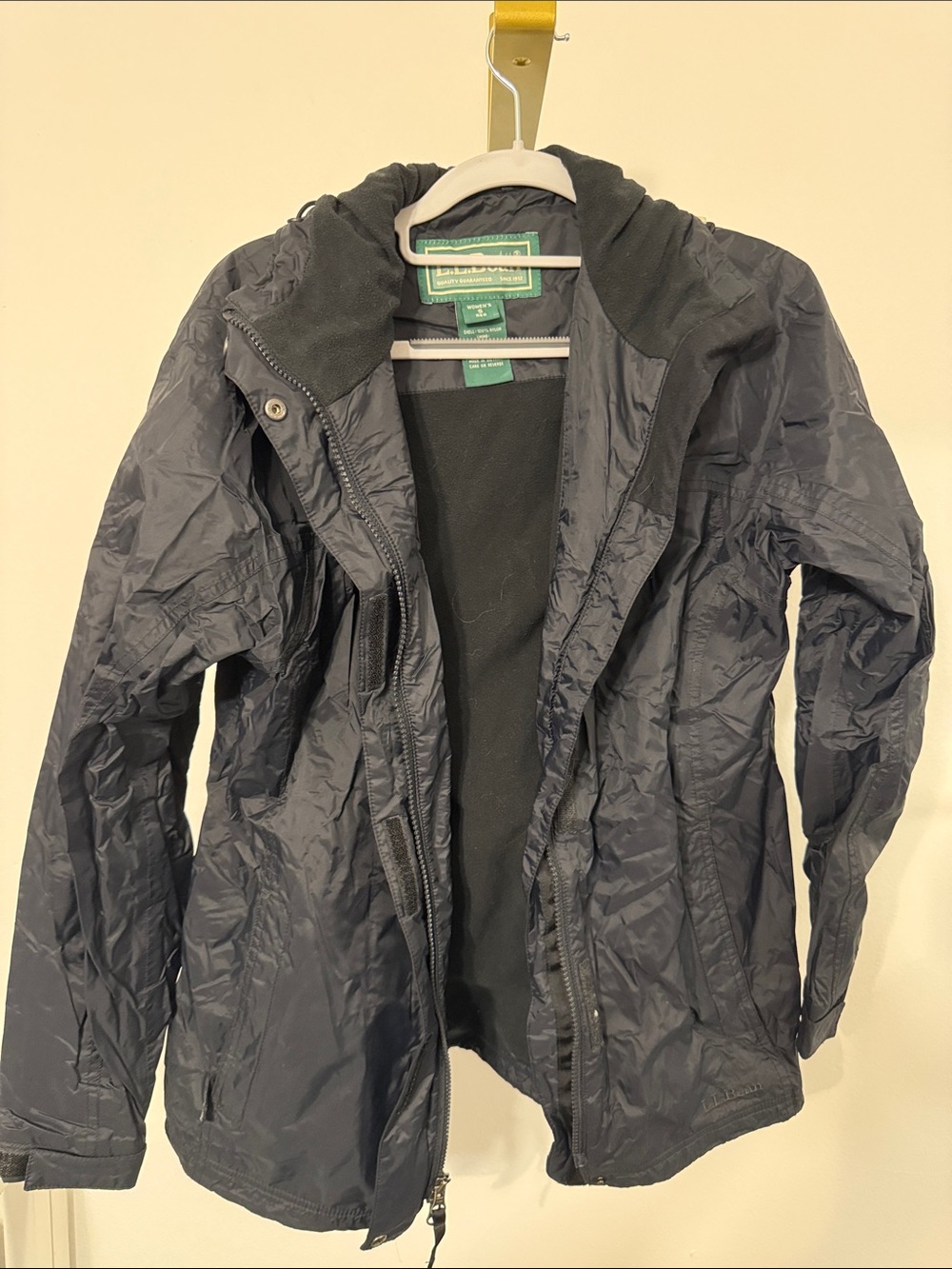 L.L. Bean Navy Hooded Shell Jacket